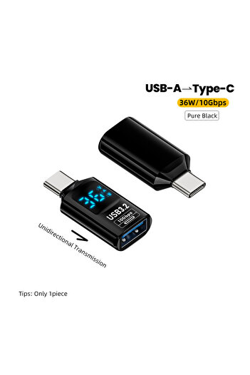 Choice 1x USB to C BK USB3.2 Digital Display Adapter 10Gbps USB Male to USB Female USB C Converter Fast Cha