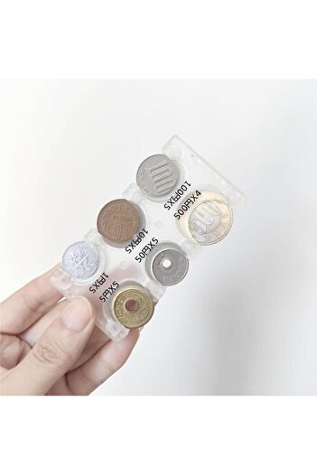 Choice Transparent Mini Portable Coin Organizer, Portable Plastic Coin Holder, Multi-Slot Japanese & Korean