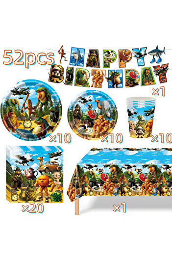 Miniso other 52pcs Italian Brainrot Birthday Party Decoration Tung Tung Sahur Tralalelo Tralala Tableware B