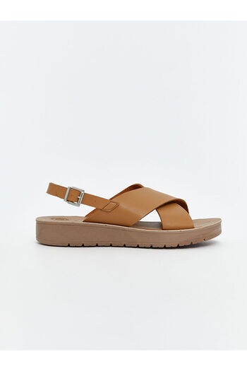LC Waikiki Beige Cross-Strapped Women's Sandals