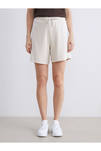 LC Waikiki Beige Women's Shorts with Elastic Waist and Lace Detail