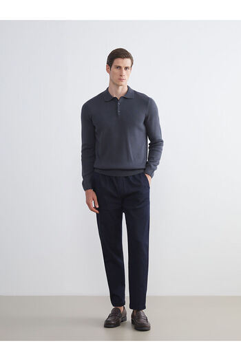 LC Waikiki Anthracite Polo Neck Long Sleeve Men's Knitwear Sweater