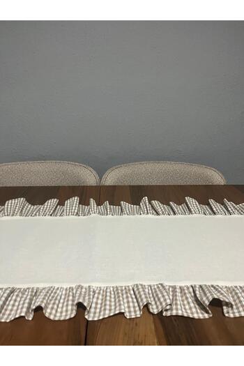Erba kreasyon Keten fırfırlı runner masa örtüsü 40 x 140