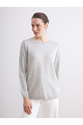 LC Waikiki Sparkling Choices from Shining Store |   Crew Neck Striped Women's Knitwear Sweater