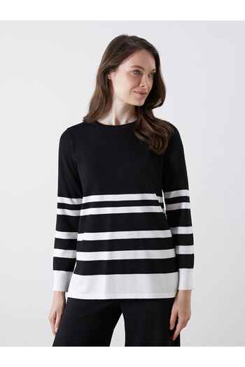 LC Waikiki Create Your Style from Uzg Store |   Crew Neck Striped Women's Knitwear Sweater