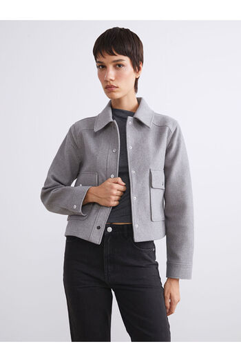 LC Waikiki Sparkling Choices from Shining Store |   Women's Cashmere Shirt Jacket
