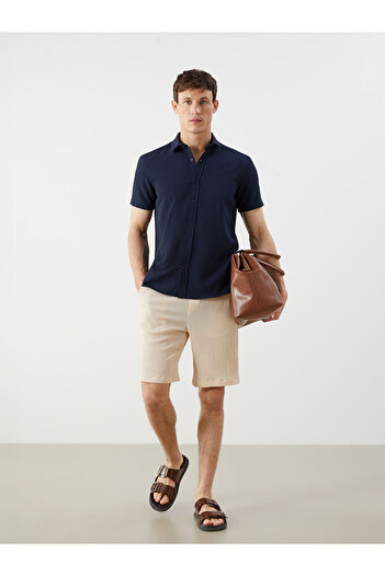 LC Waikiki Beige Regular Fit Textured Men's Shorts
