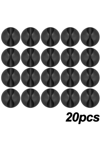 Choice 20x Black 5/50Pcs Desktop Wall Cable Clips Wire Management Self-Adhesive Cord Organizers Holder Clam