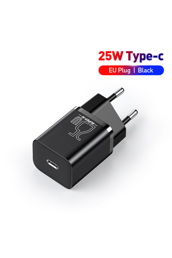 Baseus EU 25W Charger 25W USB C Charger Support Type C PD Fast Charging Portable Phone Charger For i