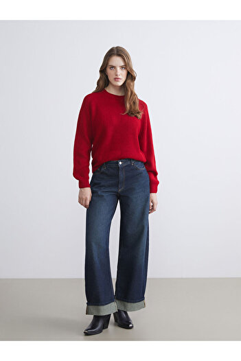 LC Waikiki Red Crew Neck Women's Knitwear Sweater