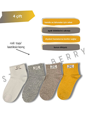 STEPPE BERRY 4-Piece New Season Women's Socks / Candy Socks