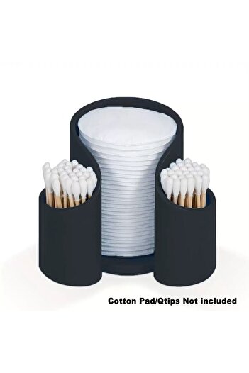 Choice black Cotton Pad QTips Holder, Bathroom Cups Dental Floss Dispenser, Storage Organizer for Cotton Pa