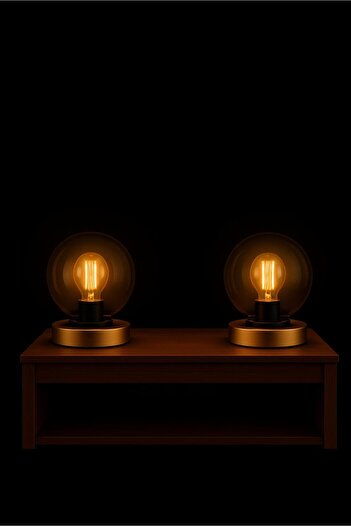 VENON 2 Pieces Globe Table Lamp Night Light Lampshade Antique 15 cm Globe Bal Glass Wired