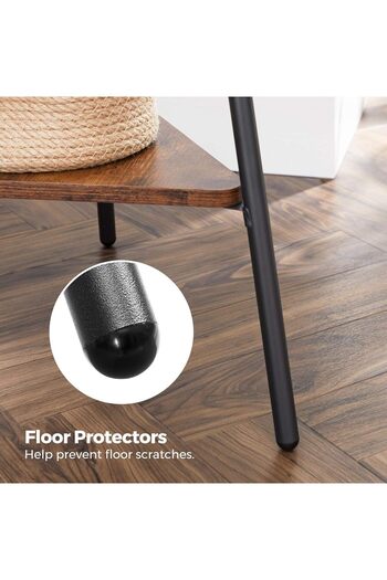fulina Three-Pronged Coat Rack Freestanding,Hall Tree With 2 Shelves,For Clothes,Hat,Bag,Black,180x50cm