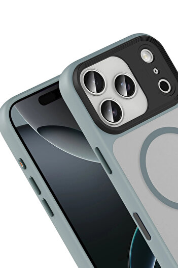 Fuchsia Apple iPhone 17 Pro Max Megane Magsafe Cover - Titanium Gray