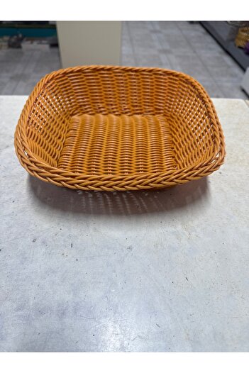 Homeland HL Plastic Rattan Square Bread Basket 24 X 24 cm