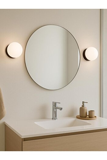 VENON 2 Pieces Globe Sconce E-27 Black White Globe Glass 15 cm Wall Lamp Living Room Corridor Bedroom Hotel