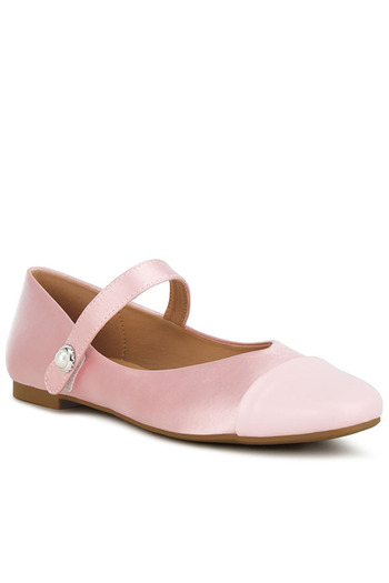 london Rag Women Pink Patent Toe Cap Satin Mary Jane