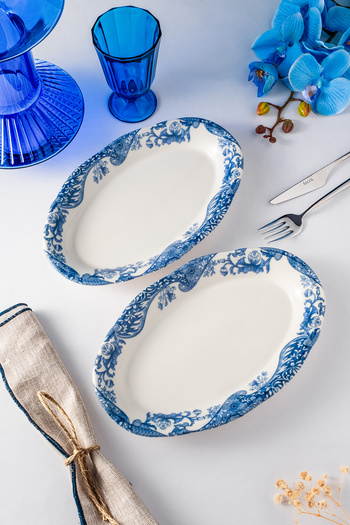 Fecra Vintage Blue 2-Piece Boat Plate