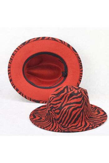 Pursehuit Women's hat, red, animal print, Crista