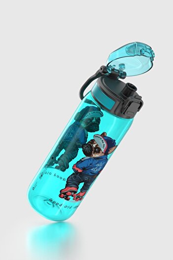 Renga Rybo-X Patterned 630 ml Tritan Children's Water Bottle 912163 Blue