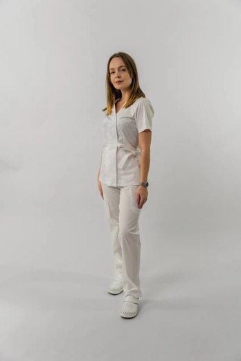 Masstex Bluza Medicală Vicky – Kimono Cambrat cu cordon lateral