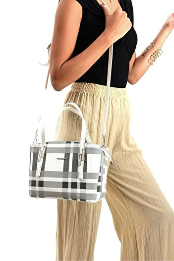 Just Polo Women's Plaid Patterned Stylish and Luxurious Hand & Shoulder Bag Shoulder Bag