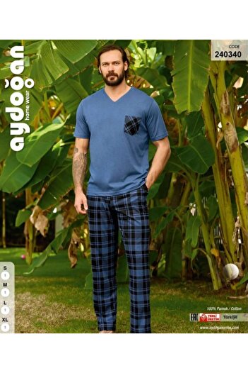 Aydoğan 100% Cotton Men's Short Sleeve Pajama Set Style and Comfort in One