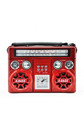 FOXMAG24 Portable radio, Bluetooth, AM/FM, USB connectivity, Retro, memory card, red