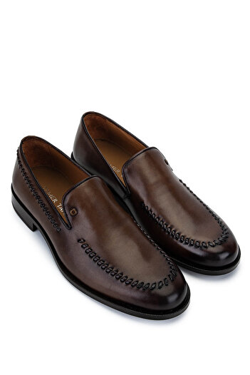 Tamer Tanca Men's Genuine Leather Walnut Classic Shoes