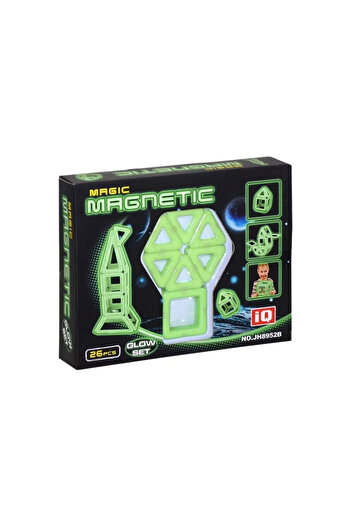 Toyaş Magic Magnetic 26 Pieces Magic Glow in the Dark Magnetic Mini Shapes