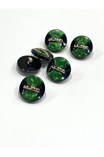 karantuhafiye Button with Shiny Surface, Light Gold Belt Accessory / 1.8 cm / M03118 / Dark Green