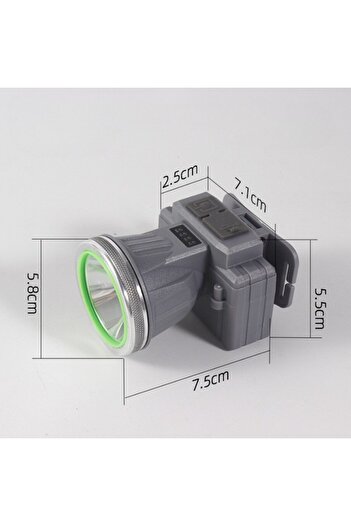 Flippy LED Headlamp, Long Zoom Range, USB, Strong Light, Flashlight, 7.5x5.8x5.5 cm, Gray