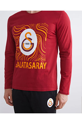 LC Waikiki LC WAIKIKIKirmizi Standart Kalıp Galatasaray Baskılı Erkek Pijama Takımı