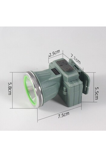 Flippy LED Headlamp, Long Zoom Range, Strong Light, Flashlight, 7.5x5.8x5.5 cm, Green