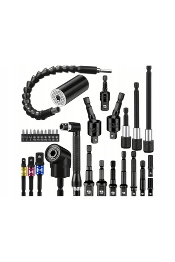 zola Set of 31 drilling and screwing accessories, flexible extensions, universal magnetic tips