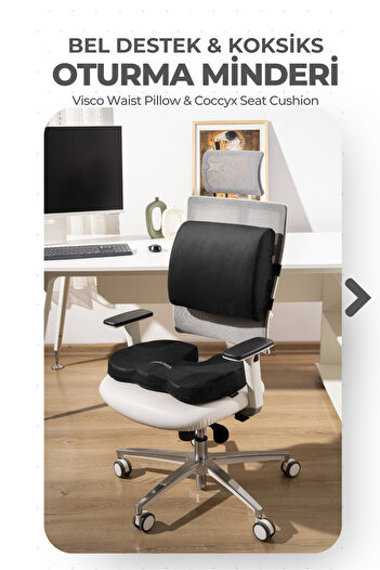 VİSCOTEX Visco Orthopedic Sitting and Lumbar Support Cushion Set, Back Pillow and Coccyx Cushion