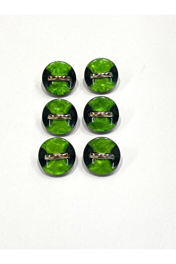 karantuhafiye Button with Shiny Surface, Light Gold Belt Accessory / 1.8 cm / M03118 / Green