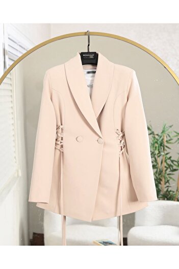 NEWCO Women's New Season Corset Detail Blazer Jacket Suitable for Stylish Sports Classic Wear
