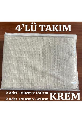 İsmail Gürel Set of 4 Windores Multi-Purpose Natural Decorative Seat Cover for Armchair, Sofa, Sofa Bed