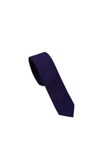 Brianze Purple White Dot Pattern Slim Tie