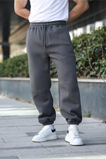 Madmext Smoked Relaxed Fit Men's Sweatpants with Elasticated Legs E6579