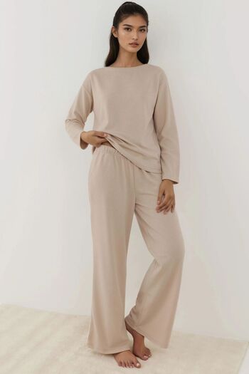 Hiccup Soft Textured Comfortable Cut Knitted Pajama Set
