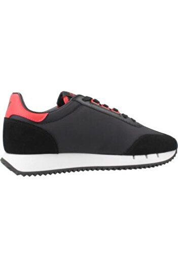 EA7 Unisex Thick Comfortable Sole Logo Patterned Suede Detailed Black-Red Sneaker 7X000541 Af18609-Mz330