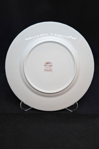 Royal Albert Moss Rose Bone China English Porcelain Cake Plate with Pink Flowers 17.5 cm