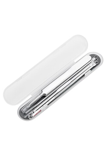 NEO Set of 5 tweezers for extracting blackheads, comedones, acne, cosmetic utensils made of stainless steel, metal