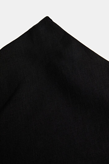 W Collection SİYAH KETEN MİDİ ETEK