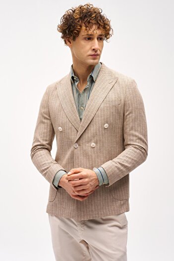 İgs Чоловічий бежевий Slim Fit / вузький крій широкий піджак