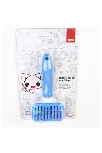 NEO Perie animale, Inox, Curatare rapida, 19x10 cm, Albastru