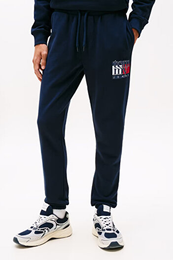 Tommy Hilfiger Erkek Logo Baskılı Eşofman Altı – Lacivert